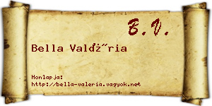 Bella Valéria névjegykártya